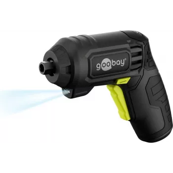 Goobay mini akumulatorski izvijač s priborom, 31-delni, pištolast ročaj z 28 nastavki in funkcijo polnjenja prek micro-USB (77818)