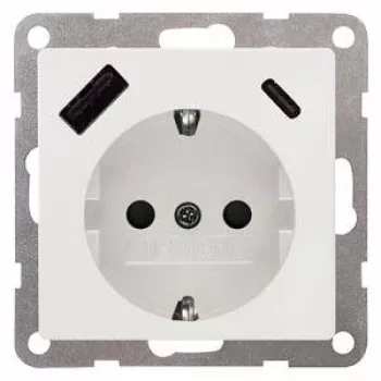Siemens USB vtičnica 5UB19701TW01 – 2x USB-A, titan bela