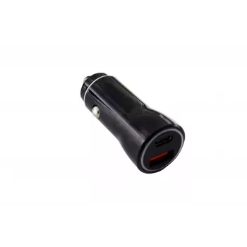 IWH dvojni USB-C avtopolnilnik 2,1A, črn 019053