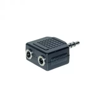 exertis Connect kabel za avdio razdelilnik - 3,5 mm stereo vtič na 2x vtičnica, 0,2 m, črn 64650