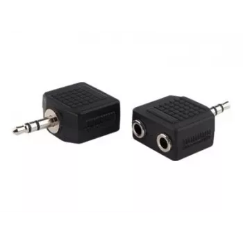 exertis Connect kabel za avdio razdelilnik - 3,5 mm stereo vtič na 2x vtičnica, 0,2 m, črn 64650
