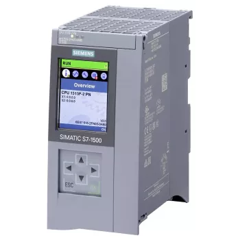 Siemens SIMATIC S7-1500 Failsafe CPU 1515F-2 PN, 500 KB programskega / 3 MB podatkovnega pomnilnika, 2 vmesnika PROFINET, vgrajen zaslon 6ES75152FN030AB0