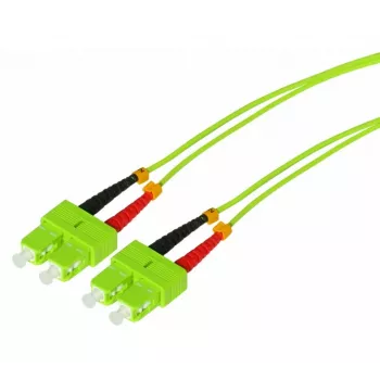 Tecline HD OM5 multimode optični patch kabel, SC Duplex na SC Duplex, 50/125 µm, limetno zelena, 3 m 796SS03