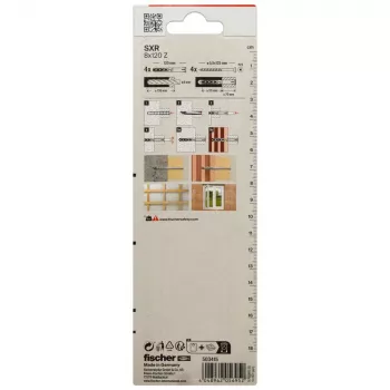 Fischer SXR 8 x 120 Z K NV dolgi sidrni vložek z vijakom s povešeno glavo (PZ), 1 set (503415)