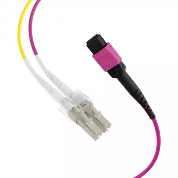 MPO-PLUS (F) na LC trunk kabel OM4 12 vlaken tip B LSZH erika vijolična 10m MPOF12LCOM4-10