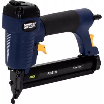 RAPID TOOLS pnevmatski žebljičar in spenjalnik PBS121 modro-rumen s kovčkom za sponke tipa 606 (12-30 mm) in žeblje tipa 8 5000053