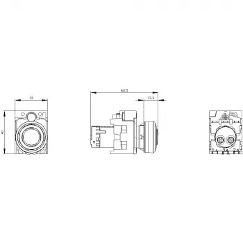 Siemens SIRIUS ACT 3SU1200-6KB10-1AA0 zvočni javljalnik, 22 mm okrogel, plastika, črn, 24 V AC/DC, IP66/IP67/IP69K