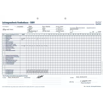 BOI obrazci za dokazilo o storitvah zdravstvene blagajne SGB V, 50 listov, A4, bel 9206-00329