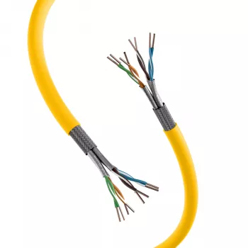 INFRALAN Cat.7A 1250 AWG22 S/FTP 4P CPR Dca 25Gbit/s ready repično rumen RAL1021, 500m 999833.500-CPR