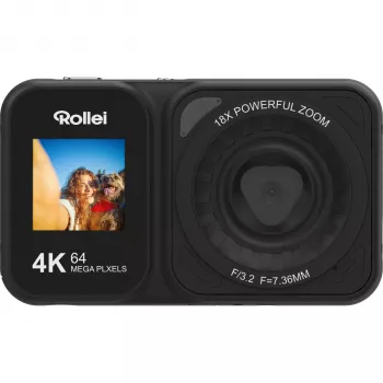 Rollei Compactline 64 Dual Screen digitalni fotoaparat – 14MP, 5x zoom, črn