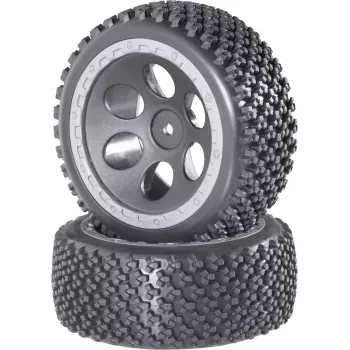 Reely 1:10 Buggy kompletna kolesa Rally luknjičast dizajn siva 4 kosi (RE-6549729)