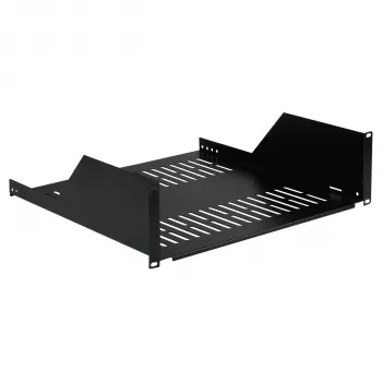 EFB Elektronik 19-palčna 3U vložna polica za rack, 450 mm globine, 36 kg nosilnosti, RAL 9005 črna 691650TS.3U450