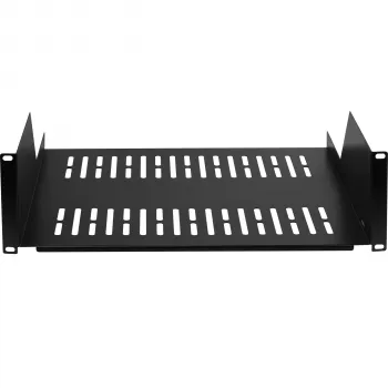 EFB Elektronik 19-palčna 3U vložna polica za rack, 450 mm globine, 36 kg nosilnosti, RAL 9005 črna 691650TS.3U450