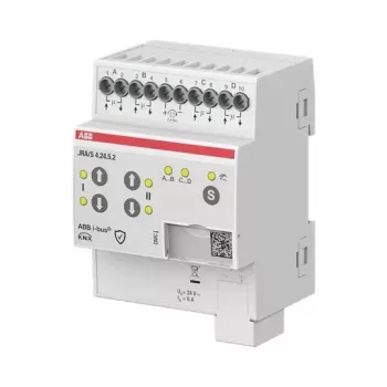 ABB JRA/S4.24.5.2 KNX aktuator za žaluzije/roloje, 4-kratni, 24V AC/DC, ročno upravljanje, DIN-tirnica 2CDG110298R0011