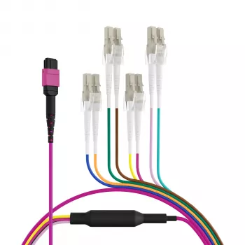 EFB Elektronik MPO-PLUS(F)-LC trunk kabel OM4 8 vlaken tip B LSZH vijolična resa 2m MPOF08LCOM4-2