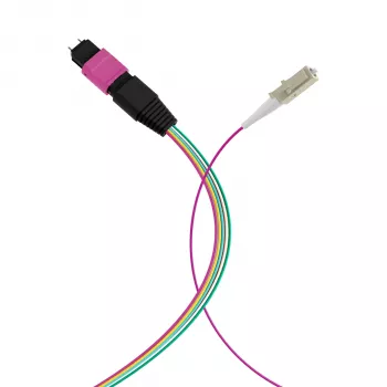 EFB Elektronik MPO-PLUS (M)-LC razvejni kabel OM4 12 vlaken tip B LSZH erika vijolična 1m MPOM12LCOM4-1
