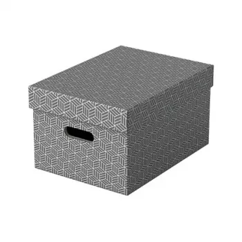 Esselte škatla za shranjevanje Home M, 17,5 L, 26,5 x 36,5 x 20,5 cm, paket 3 kosov, bela/siva (628283)