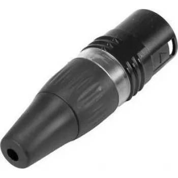 HICON HI-X5CM-B 5-polni XLR vtič, spajkan priključek, tlačno liti cink, črn 30200514