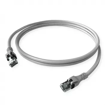 ZVK GmbH EasyLan PushPull Cat 6 STP patch kabel, vtič RJ-45 na vtič RJ-45, 1 m, siv, zalita zaščitna tulka proti prepogibanju CPP1OACACA0010