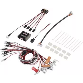 Reely LED svetlobna enota bela, oranžna, rdeča (RE-5631027) – 10-LED sistem osvetlitve RC modela, 5mm LED, 4.8-6V