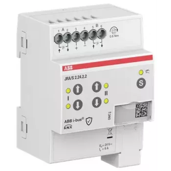 ABB JRA/S2.24.2.2 aktuator za žaluzije/roloje, 2-kanalni, 24V, ročno upravljanje, KNX 2CDG110295R0011