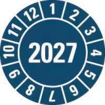 HEIN Industrieschilder nalepka za pregled 2027, modra, samolepilna folija, okrogla 20 mm, 500 na rolo 189463