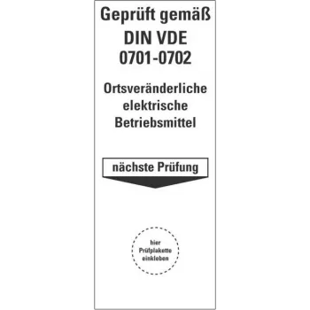 HEIN 178140 nalepka za pregled za DIN VDE 0701-0702, samolepilna, rumena, 50 x 25 mm, 100 nalepk