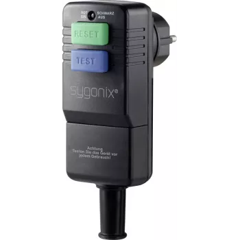 Sygonix SY-3779070 Schuko kotni vtič s PRCD, 230 V, 16 A, IP54, črn