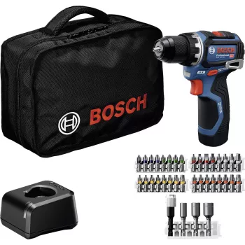 Bosch Professional 12 V 2 Ah brezkrtačni akumulatorski kombinirani vrtalnik-vijačnik z 2 baterijama in polnilnikom 0615A500CF