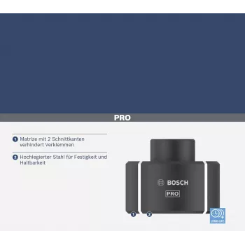 Bosch 2608001168 stiskalna matrica za cevne kabelske čevlje in konektorje, 240 mm², šestrobni profil