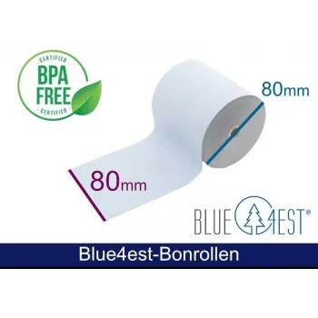 ARTDEV Blue4est® ekološki termalni papir v roli 80mm x 80m, jedro 12mm, moder, 52g, arhivska obstojnost 35 let, brez BPA ADT808012-BT-BLUE4EST-55