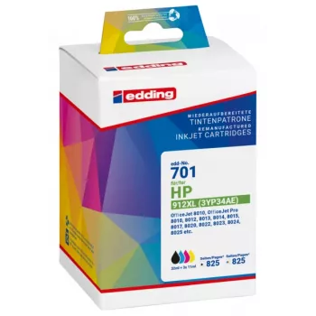 Edding 18-701 kompatibilen večpaket kartuš s črnilom za HP 912XL, črna/cyan/magenta/rumena