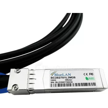 BlueLAN 980-9I48H-00C003 združljiv QSFP28 na 4x SFP28 pasivni bakreni razdelilni DAC kabel, 3m, 100G na 4x25G 980-9I48H-00C003-BL