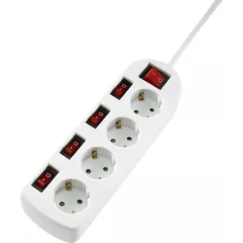 Sygonix SY-4535068 Schuko adapter vtičnice s stikalom, bel, 16 A, 3680 W, zaščita za otroke