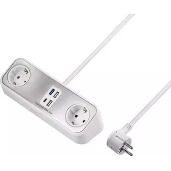 Sygonix SY-4538256 2-vtična Schuko podaljška, bela, 1,5 m kabel