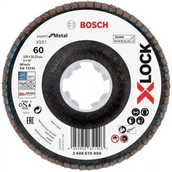 Bosch X-LOCK R780 Best for Inox lamelna brusilna plošča 125 mm P60 cirkonijev oksid, stožčasta tip 29, 2608619804