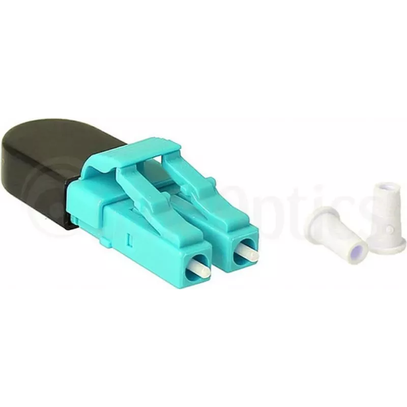 BLUELAN BlueOptics OM3 LC/UPC duplex multimode optični loopback adapter, aqua, keramični ferula, -40°C do +85°C BOLBLCOM3