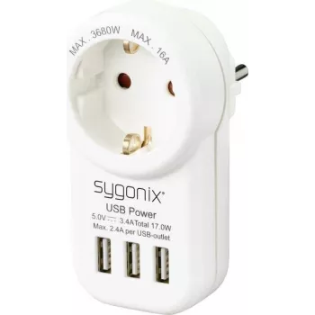Sygonix SY-4755856 vmesni vtič z 2 vratoma USB bel