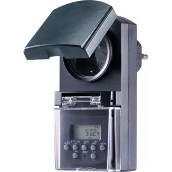 Sygonix SY-5044422 digitalna vtičnica s časovnikom, tedenski program, 1800 W, IP44, funkcija odštevanja & naključja, bela