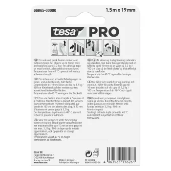 tesa Montage PRO prozoren 66965-00000-00 montažni trak 1,5 m x 19 mm