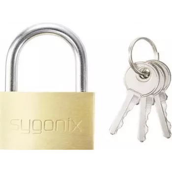 Sygonix SY-5045284 obešanka 39,8 mm, različni ključi, zlato-rumena, masivna medenina z utrjeno jekleno sponko