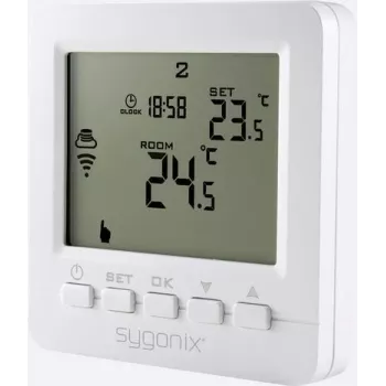 Sygonix brezžični sobni termostat podometni s tedenskim programom, 5-35°C, 868 MHz, 16A rele, bel (SY-4500820)