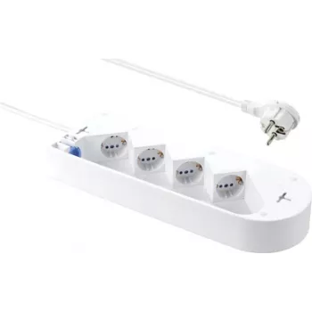 Sygonix SY-5228510 podaljšek z 4 vtičnicami s stikalom, bel, 1,5 m kabla
