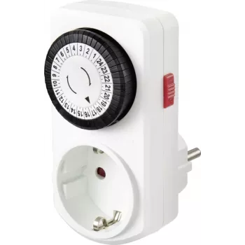 Sygonix SY-5042668 analogni vtični stikalni timer, dnevni program, 3680 W, IP20, neprekinjeno delovanje, bel