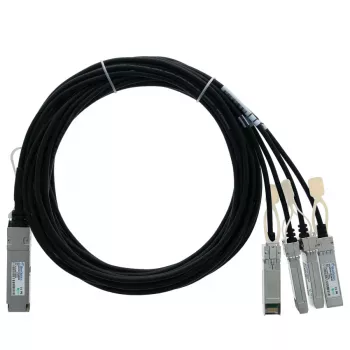 BlueLAN X4DACBL2-BL združljiv z Intel 40GBASE-CR4 QSFP na 4x10GBASE-CR SFP+ pasivni Direct Attach razdelilni kabel, 2 m, AWG30