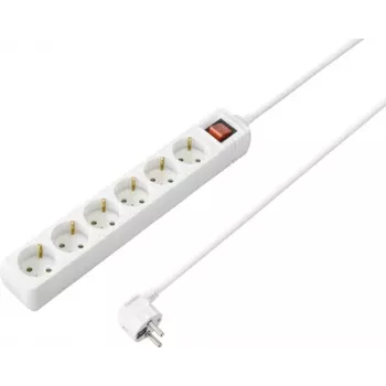 Sygonix SY-4891008 podaljšek z stikalom, 3 vtičnice, 1,5 m kabel, bel