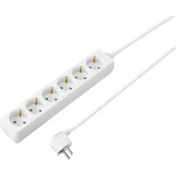 SYGONIX SY-4890998 podaljšek s 6 Schuko vtičnicami bel 1,5m kabel brez stikala