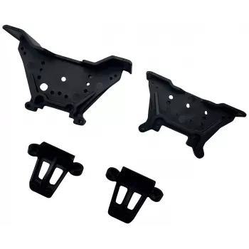 Reely RE-9043704 komplet aluminijastih nosilcev amortizerjev za RC avtomobile 1:10 (spredaj in zadaj, moder)