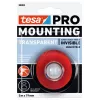 tesa Mounting PRO prozoren 66965-00001-00 dvostranski akrilni penasti montažni trak, 5 m x 19 mm, nosi do 10 kg/m, odporen na UV in vlago, za notranjo in zunanjo uporabo