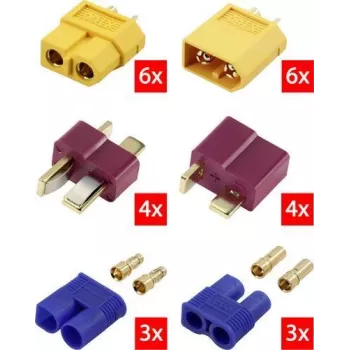 Reely RE-6699867 adapter kabel XT60 na T-Plug in EC3, pozlačen, Y-razdelilec